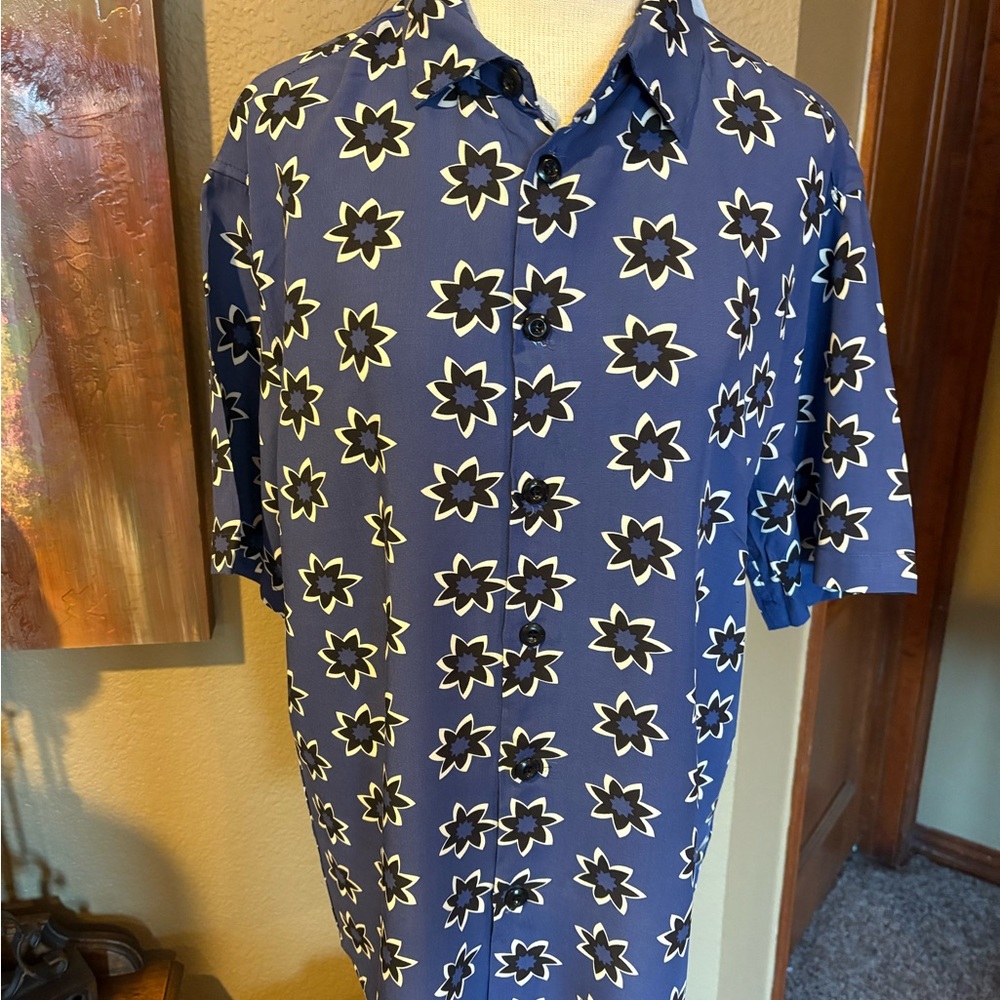 New With Tags Floral Blue Men's Shirt